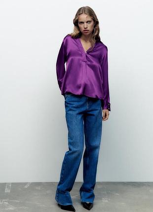 Zara блуза шикарного цвета,фуксия