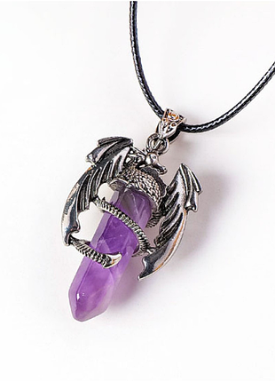 Кулон кажан вставка аметист