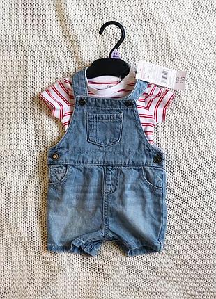 Новий дитячий комплект, боді та комбінезон, бавовна, на 3-6 місяців