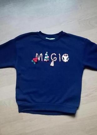 Новогодний свитшот для девочки h&m , рост 120 см
