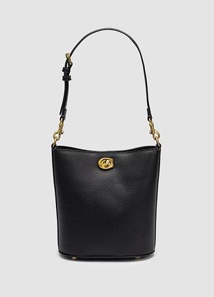 💎 coach willow soft bucket bag black/gold 20 х 21 х 11 см