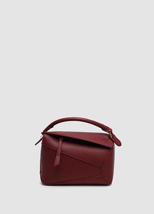 💎 loewe small puzzle bag in classic calfskin burgundy