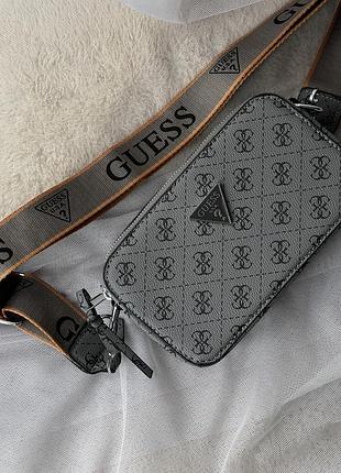 Сумка guess 4g сірий+карамель
