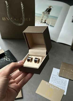 👑 bvlgari b.zero1 earrings in 18k rose gold/black ceramic one size