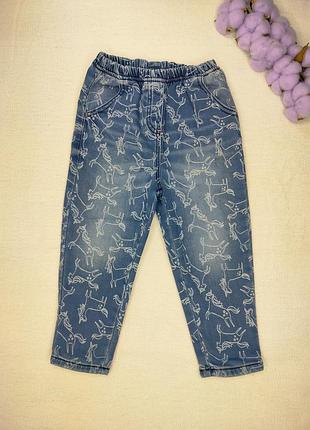 Утепленні джинси на дівчинку 2-3 роки (92-98)
