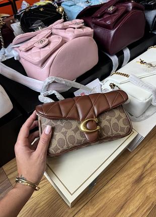 Coach tabby 26 shoulder bag in brown signature canvas with gold-tone hardware 20x10x7