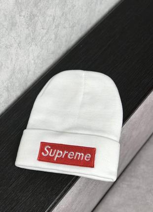 Зимова шапка supreme white