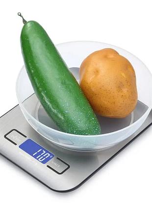 Электронные кухонные весы с lcd-дисплеем и металлической платформой kitchen scale, 5000 г