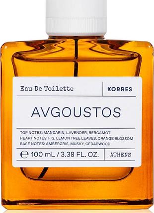 Туалетна вода унісекс korres avgoustos  100 мл