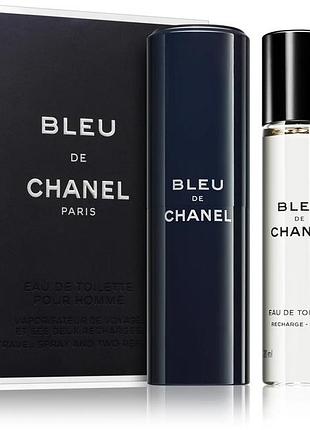 Туалетна вода для чоловіків chanel bleu de chanel  3× 20 мл