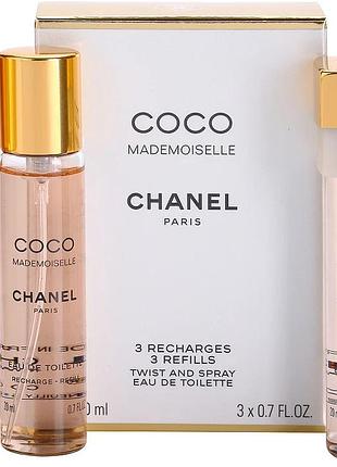 Туалетна вода для жінок chanel coco mademoiselle  3× 20 мл