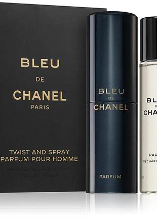 Парфуми + змінне наповнення для чоловіків chanel bleu de chanel  3× 20 мл