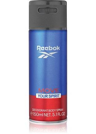 Енергетичний спрей для тіла reebok move your spirit  для чоловіків 150 мл