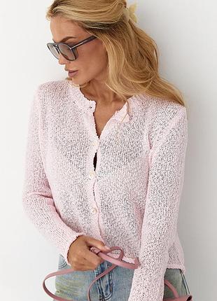 Кардиган з легкої в'язки на ґудзиках