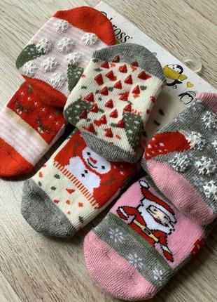 Шкарпетки на дівчинку новорічні махрові фірми bross2 фото