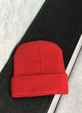 Зимняя шапка supreme red2 фото