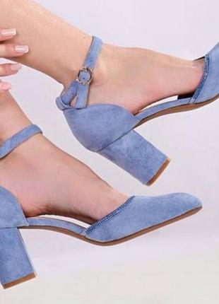 Босоножки женские голубые (2009-5)