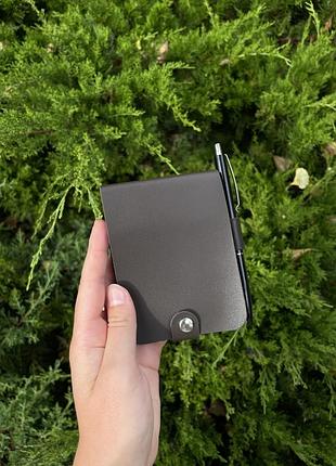 Шкіряний блокнот а7 з ручкою schneider k15