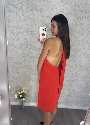 Сукня відкрита спинка коралова стильна святкова