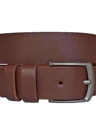 Ремінь чоловічий шкіряний коньячний коричневий під джинси з м'якої натуральної цільної шкіри