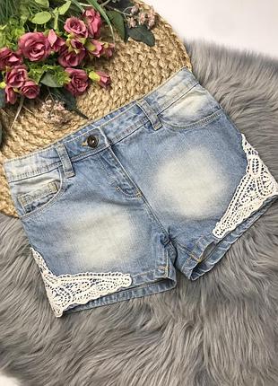 Джинсові шорти з мереживом 7-8 років