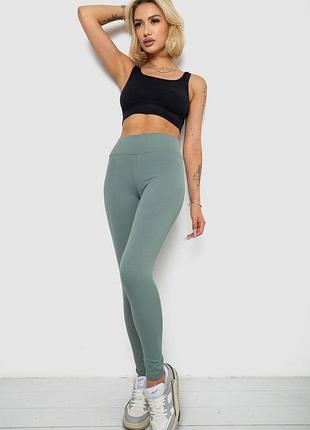 Лосини однотонні у рубчик утеплені на флісі, колір оливковий