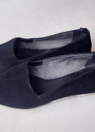 Туфли женские черные замшевые на плоской подошве vagabond