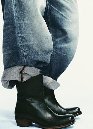 Кожаные ковбойские ботинки zara