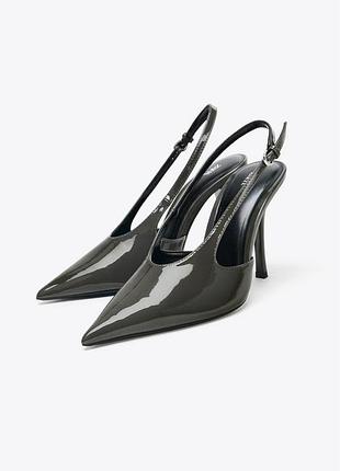 Блестящие туфли без задника zara