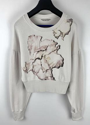 Жіночий бавовняний вкорочений світшот з принтом allsaints розмір s