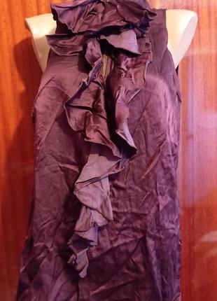 Атласная блуза без рукавов xs