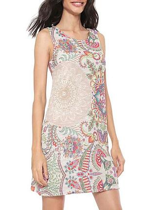 Трикотажное вискозное фирменное платье/ s- m/ brend desigual