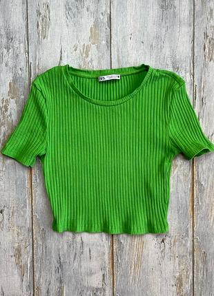 Футболка топ в рубчик zara