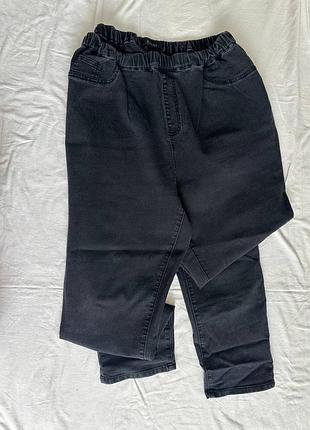 🖤 чорні стильні джинси з високою талією