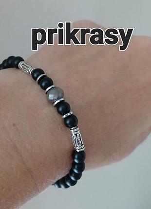 19,5см унисекс браслет натуральный камень купить мужской браслет женский стильный черный браслет оникс гематит