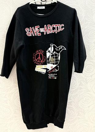 Міді сукня на флісі made in italy 🇮🇹 one size m-l