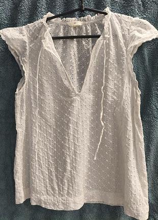 Белая блузка с прошвой, размер с