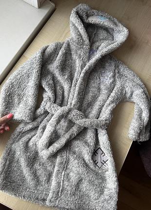 Дитячий махровий халат на  2-3 роки сірого кольору