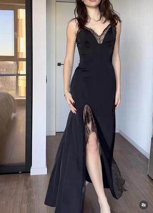 Довга чорна сукня gepur