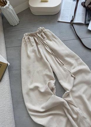 Жіночі класичні базові повсякденні спортивні штани брюки тканина льон