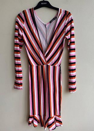 Нюанс! женское повседневное платье в полоску boohoo