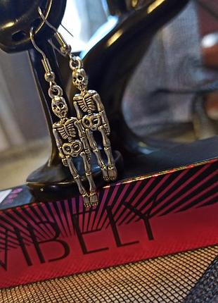 Женские серьги скелеты хелловин гот панк стиль винтаж