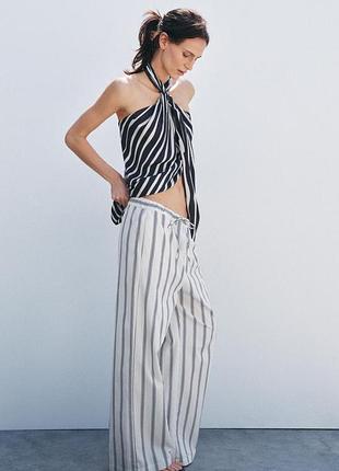 Полосатые брюки палаццо zw collection