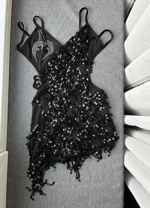 Сукня з паєтками. коротка сукня танцювальна