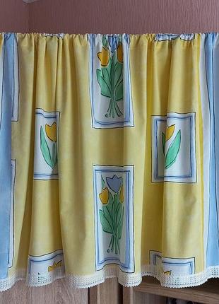 Штора завеска ламбрекен тюль занавеска портьера кружево хлопок винтаж ретро 170 × 75 см