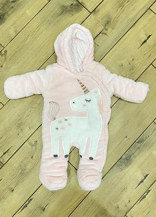 Дитячий демісезонний комбінезон 3-6 місяців рожевий