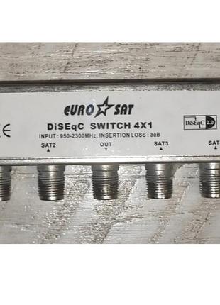 Спутниковый свитч diseqs eurosat 4*1 в кожухе б/у