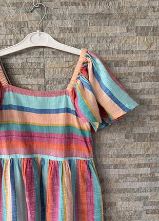 Сукня 👗 плаття в райдужну смужку з рукавами-янголятами next 6 років, 116 см