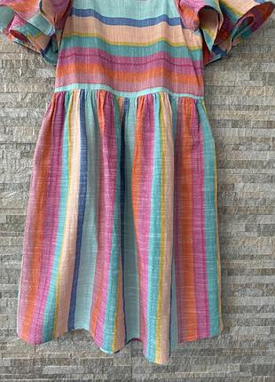 Сукня 👗 плаття в райдужну смужку з рукавами-янголятами next 6 років, 116 см