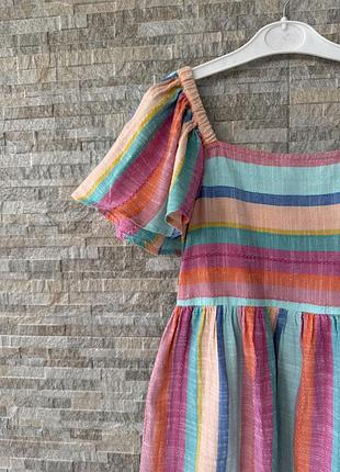 Сукня 👗 плаття в райдужну смужку з рукавами-янголятами next 6 років, 116 см